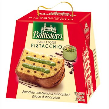 Panettone Crema Pistacchio gocce ciocc. 750gr - Battistero